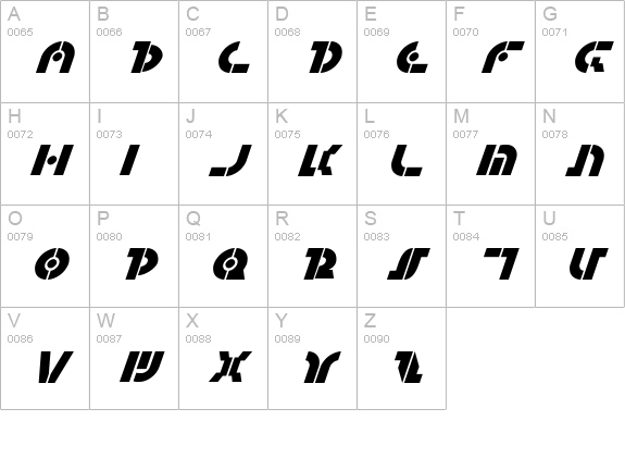 Questlok Italic uppercase A-Z preview
