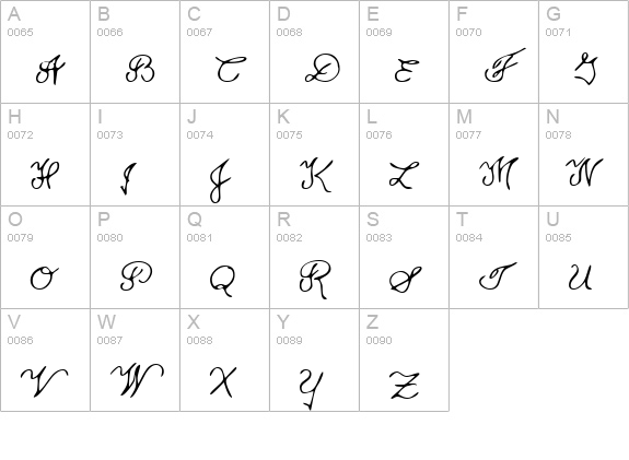 QuestsHand Regular uppercase A-Z preview