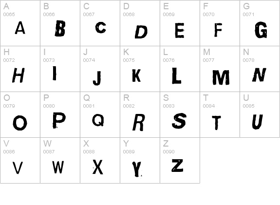 Quick End Jerk uppercase A-Z preview
