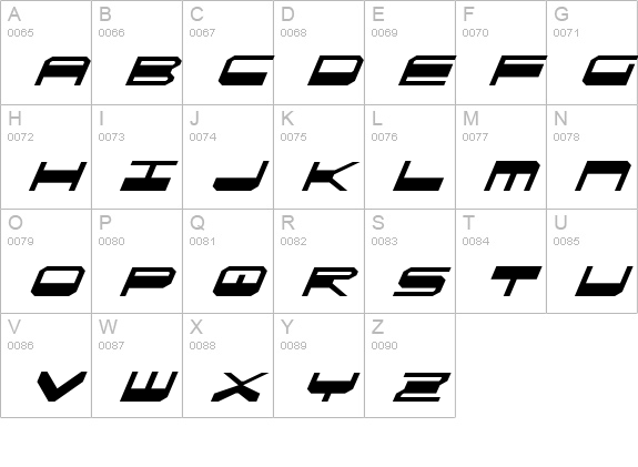QuickGear Italic uppercase A-Z preview