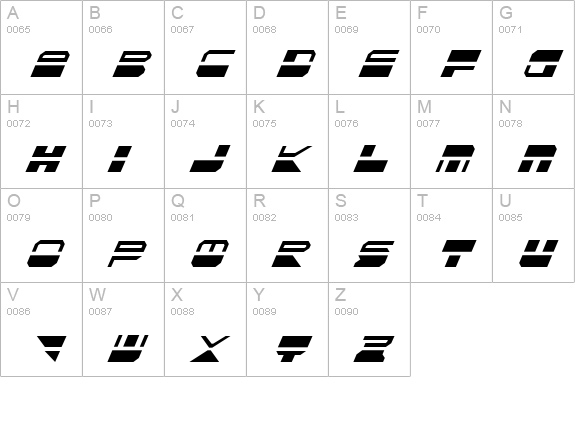 Quickmark Condensed Italic uppercase A-Z preview