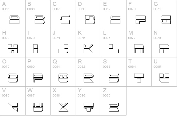 Quickmark Condensed Shadow uppercase A-Z preview