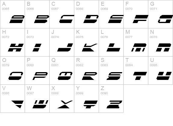 Quickmark Italic uppercase A-Z preview