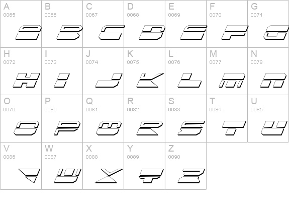 Quickmark Shadow Italic uppercase A-Z preview