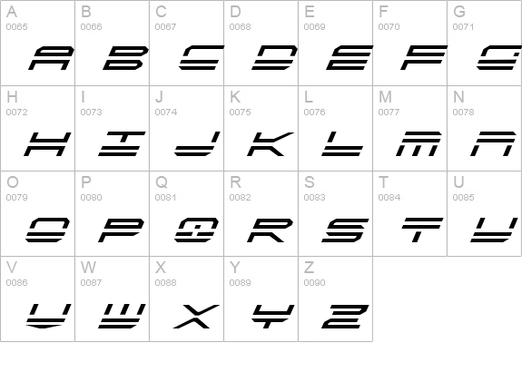 QuickStrike Italic uppercase A-Z preview