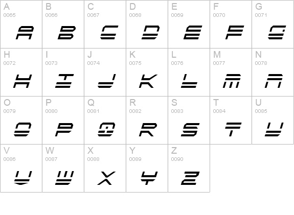 QuickStrike Italic Condensed uppercase A-Z preview