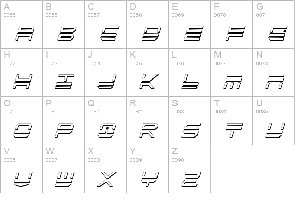 QuickStrike Shadow ItalCon uppercase A-Z preview