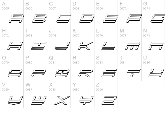 QuickStrike Shadow Italic uppercase A-Z preview