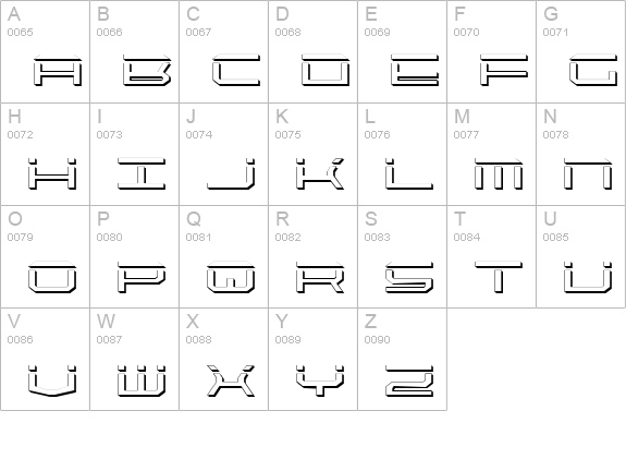 QuickTech Shadow uppercase A-Z preview