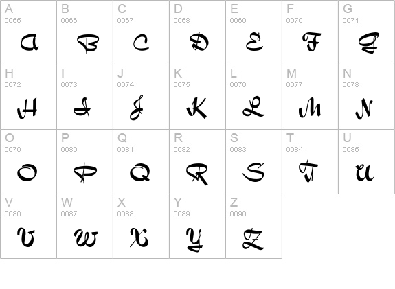 QuigleyWiggly uppercase A-Z preview