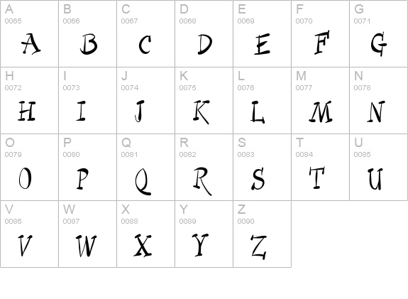 Quill-Demi uppercase A-Z preview