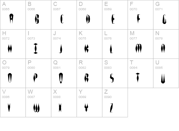 Quill Experimental S BRK uppercase A-Z preview