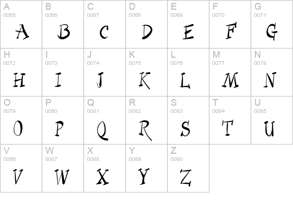 Quill-Extra uppercase A-Z preview
