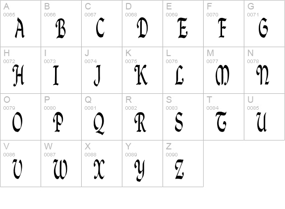 QuillPerpendicularCondensed uppercase A-Z preview