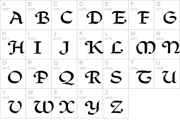 QuillPerpendicularWide uppercase A-Z preview