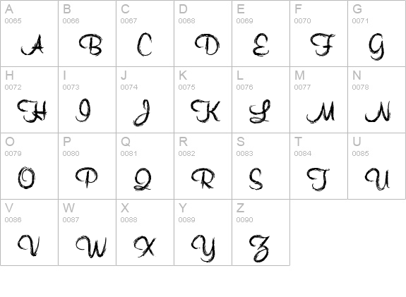 Quince uppercase A-Z preview