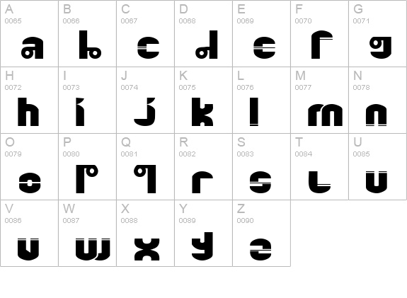 Quinkie uppercase A-Z preview