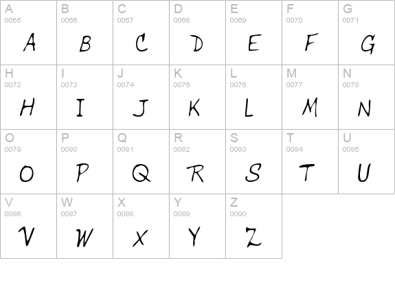 QuinnsHand Regular uppercase A-Z preview