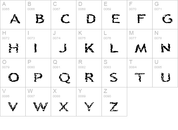 Quinquefoliolate uppercase A-Z preview