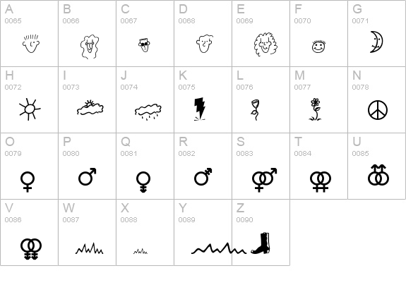 QuirksICG uppercase A-Z preview