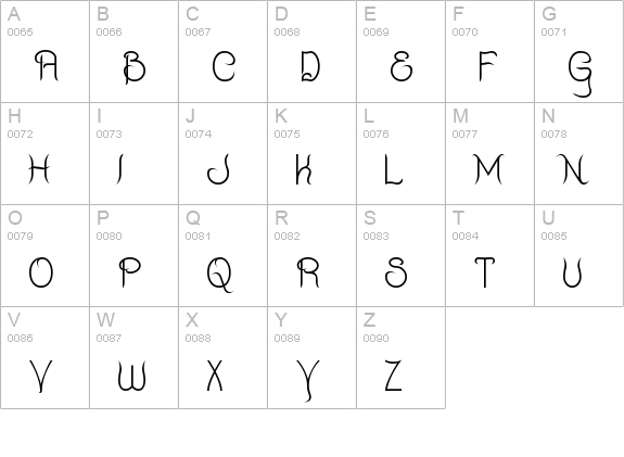 Quixotte uppercase A-Z preview