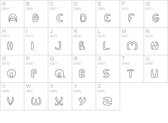 Qurve Hollow uppercase A-Z preview