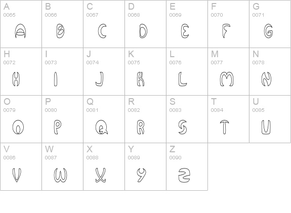 Qurve Hollow Thin uppercase A-Z preview