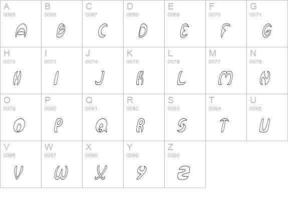Qurve Hollow Thin Italic uppercase A-Z preview