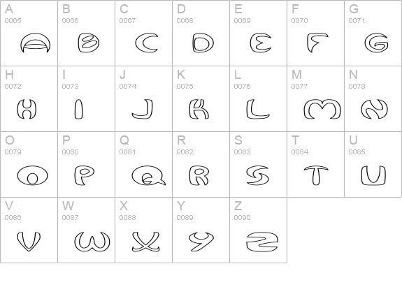 Qurve Hollow Wide uppercase A-Z preview