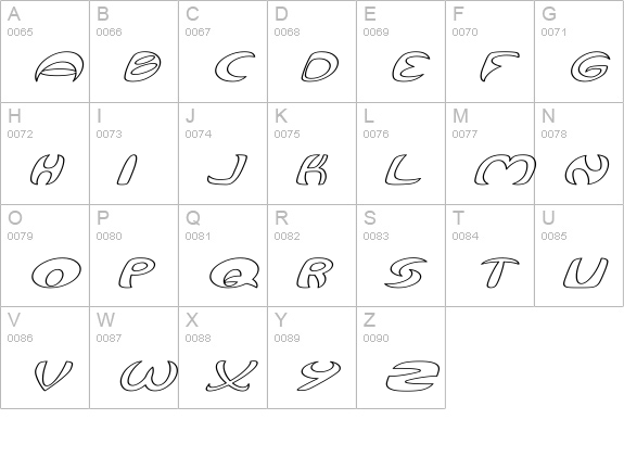 Qurve Hollow Wide Italic uppercase A-Z preview