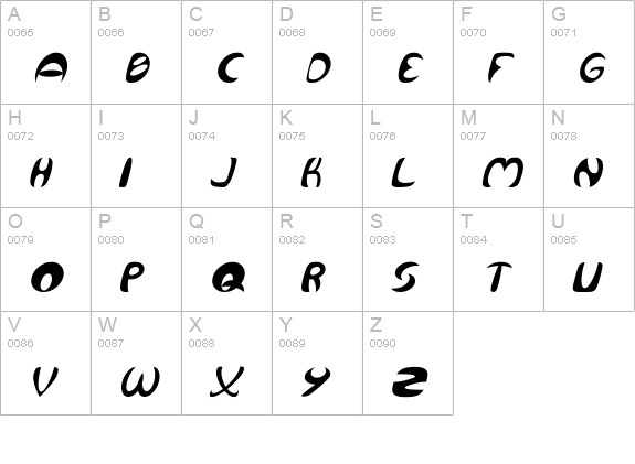 Qurve Italic uppercase A-Z preview