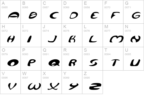 Qurve Wide Italic uppercase A-Z preview
