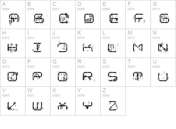 R-2014 Eroded uppercase A-Z preview