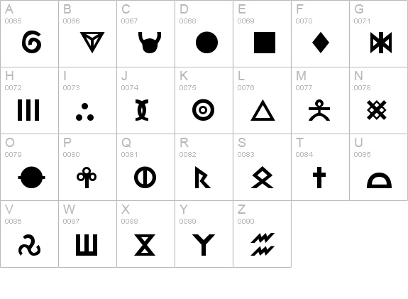 R Regular uppercase A-Z preview