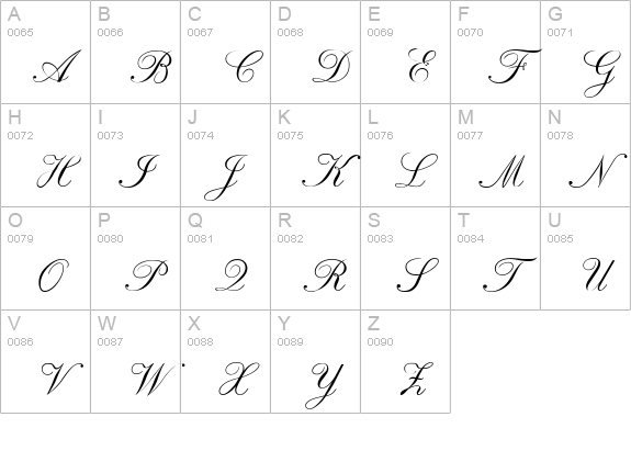 R690-Script-Regular uppercase A-Z preview