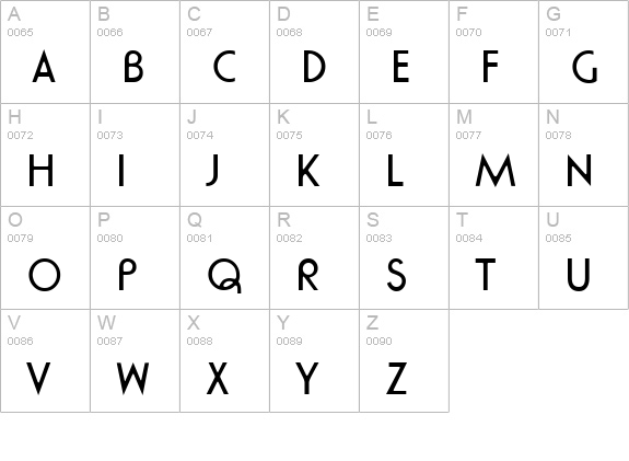 R791-Deco-Regular uppercase A-Z preview