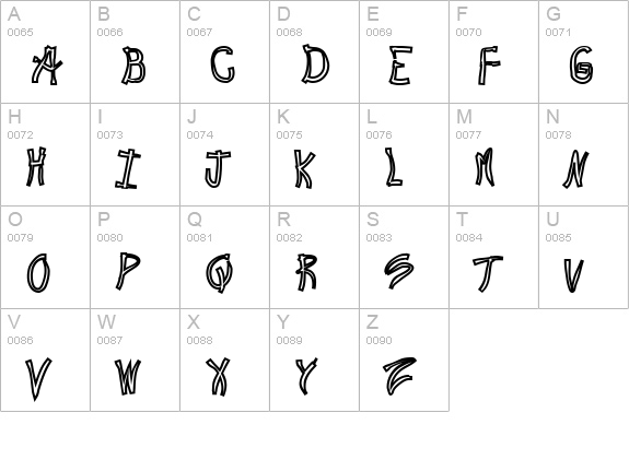 Ra's Hand Hollow uppercase A-Z preview