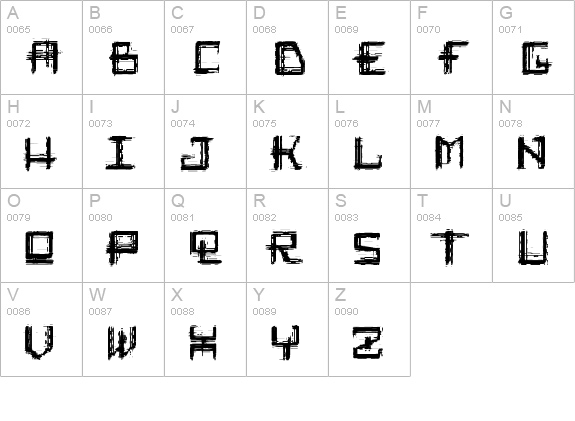 Rabid_Science uppercase A-Z preview