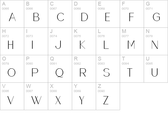 Raccosetta uppercase A-Z preview