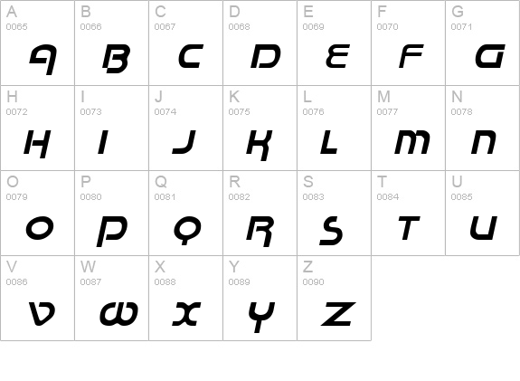 RaceTracSSK Italic uppercase A-Z preview