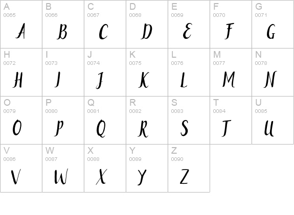 Rachelle uppercase A-Z preview