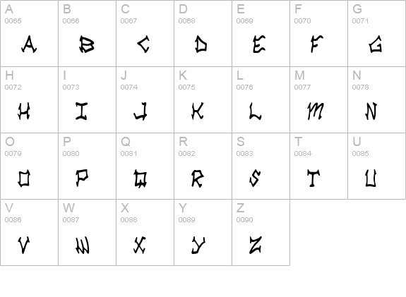 Rad Zad Condensed uppercase A-Z preview