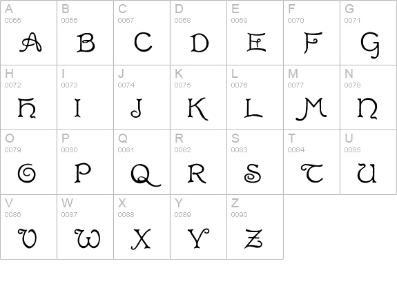 Radaern uppercase A-Z preview