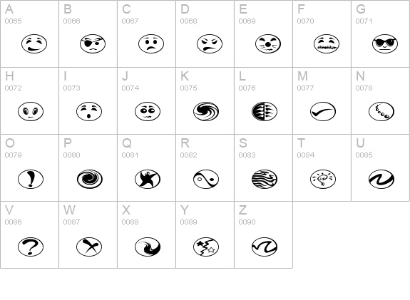 Radbats uppercase A-Z preview