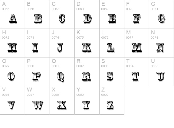 RadiantAntique uppercase A-Z preview