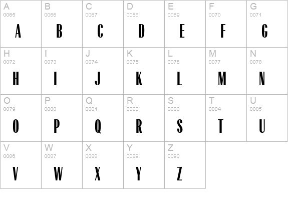 RadiantEFDisplay-CondNo5 uppercase A-Z preview