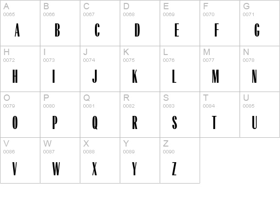 RadiantEFDisplay-CondNo6 uppercase A-Z preview