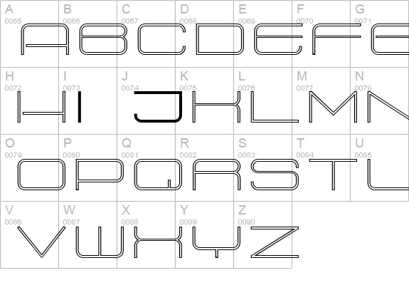 Radio 187.5 Outlined  uppercase A-Z preview