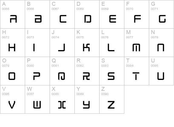 Radio Space uppercase A-Z preview