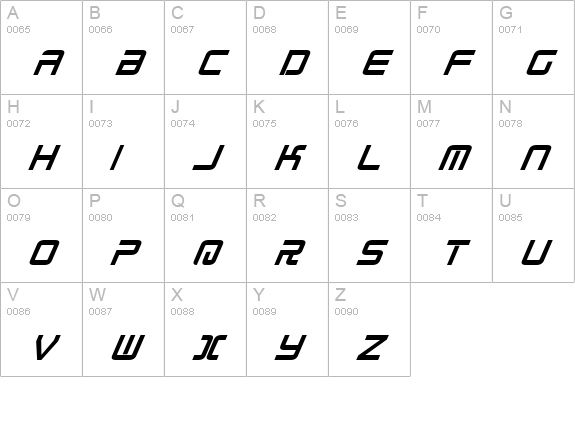 Radio Space Bold Italic uppercase A-Z preview